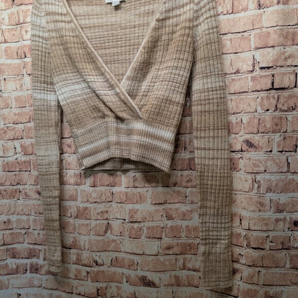 American Eagle Sweater Long Sleeve Cropped Wrap Knit Size XS - Picture 2 of 12